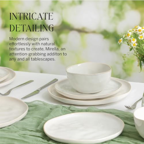 Mirella 12 Piece Dinnerware Set Stoneware (White / 12-Piece - Service for 4)