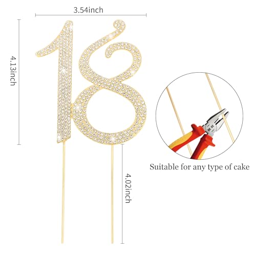 18th Birthday Decorations Cake Topper Gold Birthday Decorations for Women (18)