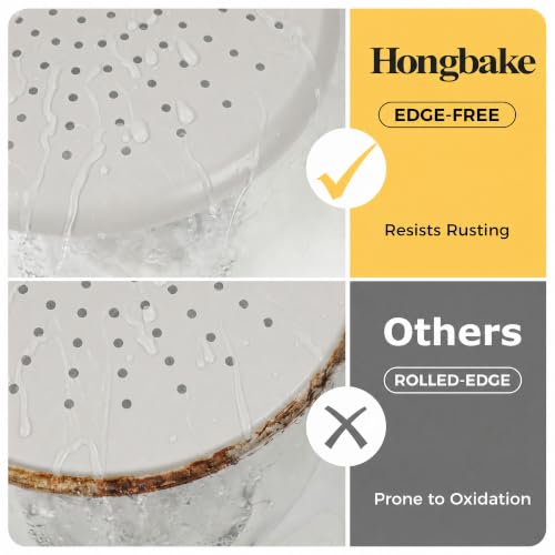2 Pack Pizza Pan 14 Inch with Holes (Light Grey / 14inch with Handles (external size:15.75inch))