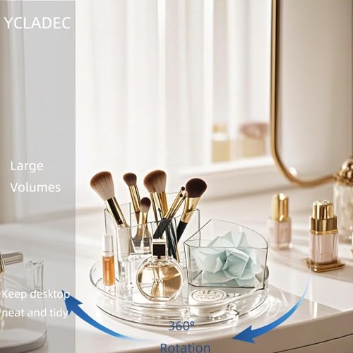 4 Pack Lazy Susan 9.2" Inch Turntable Organizer Pantry Organization and Storage Container Bins Spice Rack Cabinet Rotating Condiment for Pantry Kitchen Vanity Bathroom Jewelry Holder Clear (9.25 inch 4Pack)