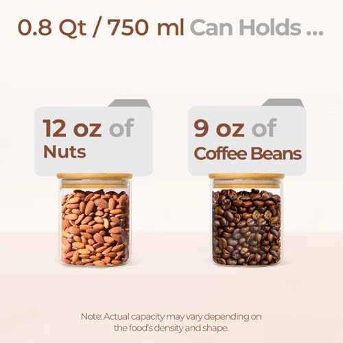 Glass Storage Containers with Lids 0.8 Qt (0.8 Qt x 6)