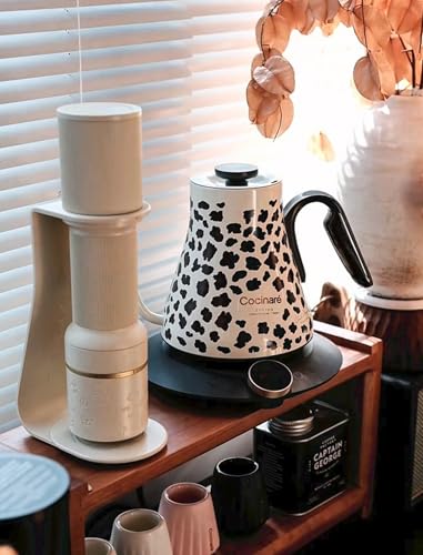 Color Changing Gooseneck Electric Kettle for Precision Brewing (Oat Leopard)