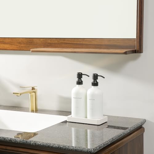 White Soap Dispenser Set (Black Pump & White Bottle)