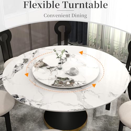 19.69" Lazy Susan for Table Top Sintered Stone Rotating Serving Tray for Dining Table