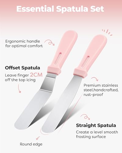 158 Cake Decorating Kit Baking Supplies Tools for Beginners & Pros (Light Pink)