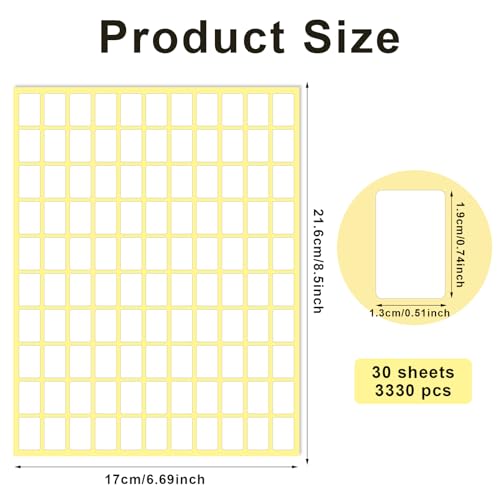 White Labels Stickers (3330 Count)