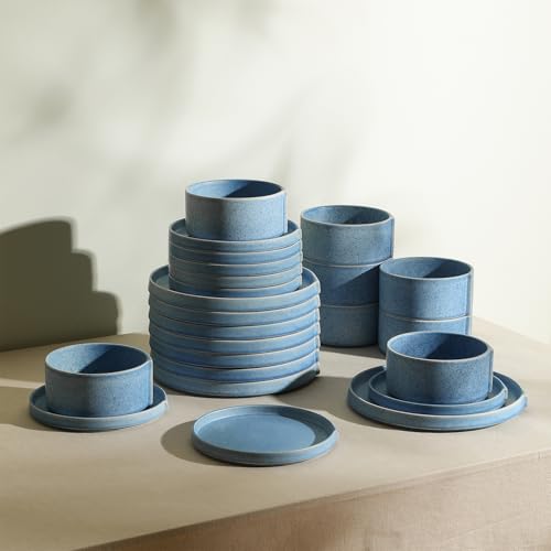 Bao 24 Piece Dinnerware Set Stoneware (Blue / 24-Piece - Service for 8)