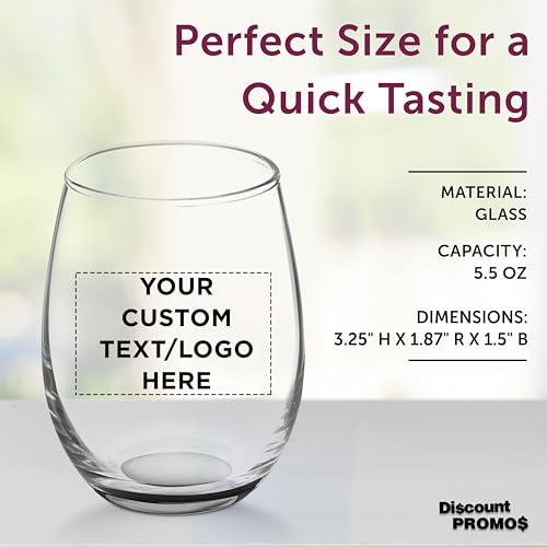 Custom Stemless Wine Glasses by ARC 5.5 oz Set of 12 (100 Count)
