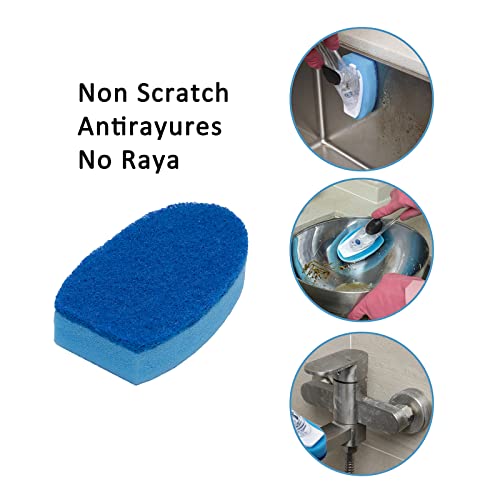 Dish Wand & 7 Pack Dishwashing Sponge Refills Non Scratch
