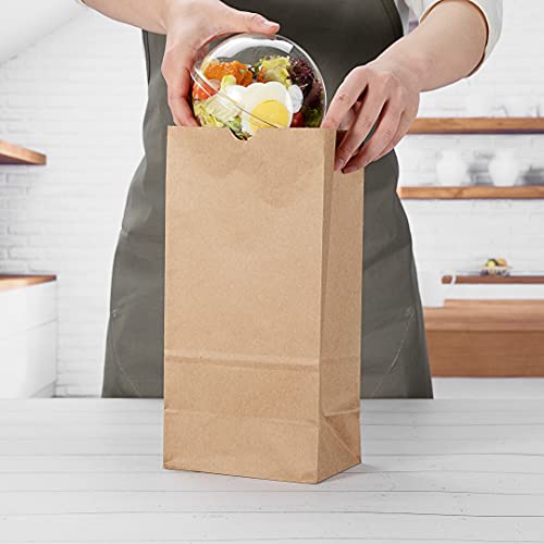 Bag Tek 8 LB Disposable Lunch Bags 100 Sturdy Take (8 lb / Kraft)