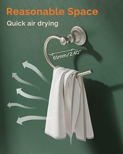 Towel Ring Wall Mounted for Bathroom (Brushed Nickel)