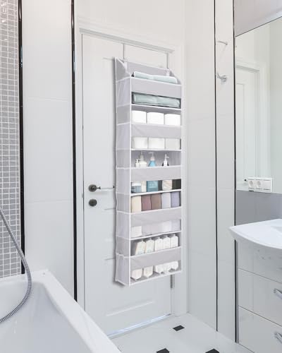 2 Pack 5 tier Over the Door Organizer Light Gray (Light Grey / 2 Pack-5 Tier)