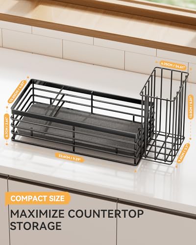 Sponge Holder for Kitchen Sink (Metallic Black / Medium)