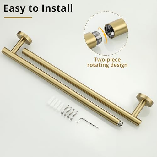 Towel Racks for Bathroom 29 Inch (Brushed Gold / 31.5" (29" Hanging Length))