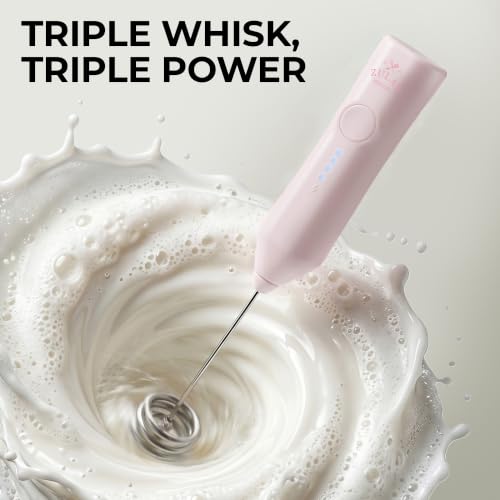 Rechargeable Milk Frother Handheld (ZK Dynamic Tornado Pink / Rechargeable Z1 Motor Max)