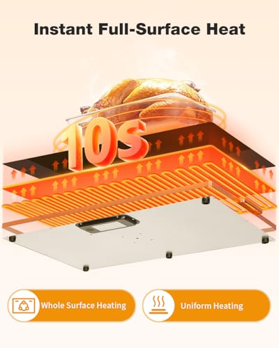 Electric Warming Tray (32″×18″ / Gold)