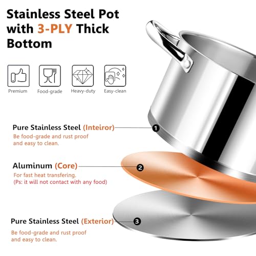 5 Quarts Stock Pot with Lid (5 Quarts)