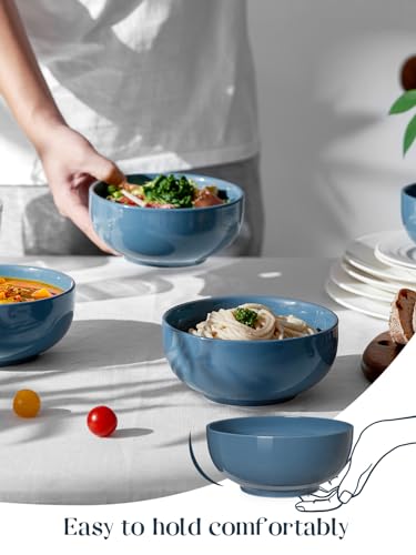 22 OZ Ceramic Soup Bowls & Cereal Bowls (22 OZ / Airy Blue)