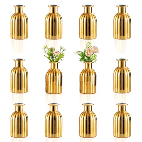 Gold Glass Bud Vases (Style 2)