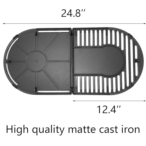 Cast Iron Cooking Griddle and Grates Replacement Parts for Coleman Roadtrip 285 LX LXE LXX Swaptop Grills 13" x 12.5" (Coleman Griddle and Grates)