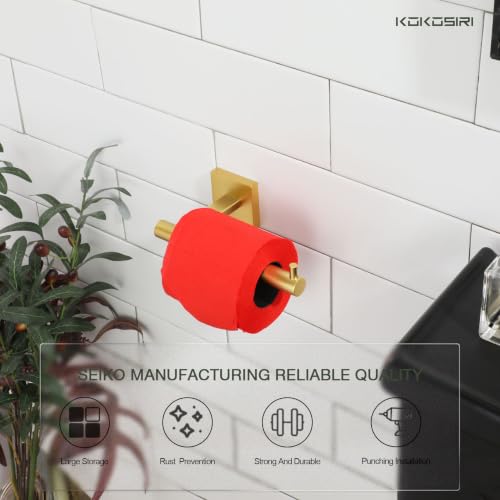 Toilet Paper Holder Tissue Paper Dispenser for Bathroom Toilet Roll Holder Brushed Gold Stainless Steel B2005BG