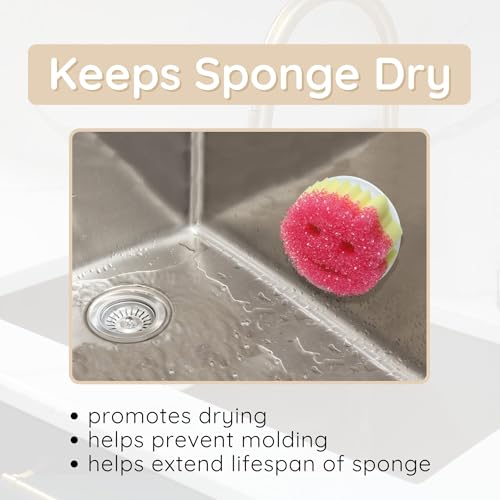 BeraTek Sponge Daddy Caddy & Under Sink Sponge Holder Combo (White Combo Pack)