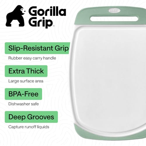 BPA Free Reversible Kitchen Cutting Board (Mint/White / Large (Pack of 3))