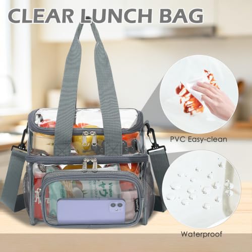 Clear Bag Double Decker for Stadium Events With Shoulder Strap for Women