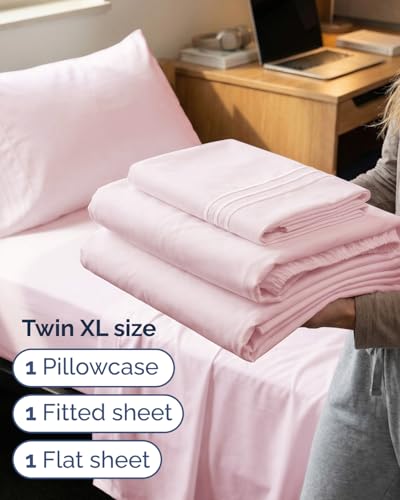 Twin XL 3 Piece Sheet Set (30 - Lavender Pink / Twin XL)