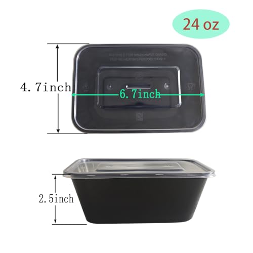 24oz to go square Food Containers (50 piece single grid square box)