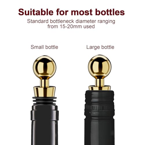 Wine Stoppers for Wine Bottles 3Pcs Vacuum Wine Bottle Stopper with Silicone Reusable Wine Corks (3 Count)