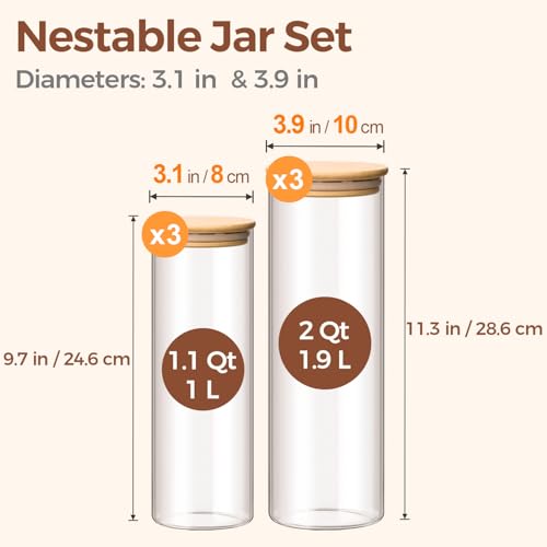 Pasta Containers Storage 2 Qt (2 Qt x 3 / 1.1 Qt x 3)