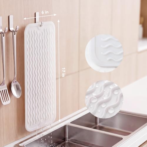 Silicone Dish Drying Mat for Multiple Usage (Translucent / 17"L x 6"W)