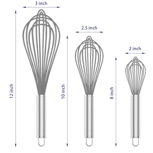 Grey Silicone Whisk Set of 3 (3 Count)