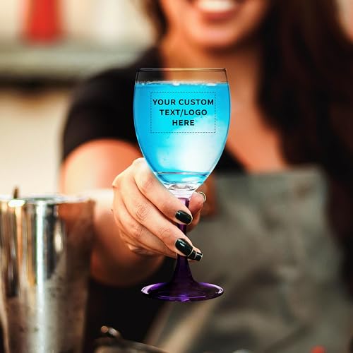 Custom Nuance Wine Glasses by ARC 10.5 oz. Set of 10 (- Custom - Purple / 10/50/100 count)