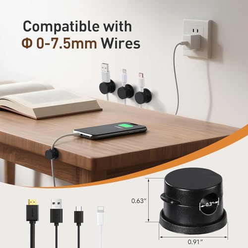 8 Pack Magnetic Cable Clips (8 Count)