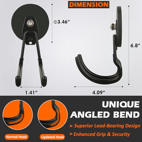 Updatde Magnetic Hooks (Updated 3.46in Magnet J Black Hooks 2PCS)