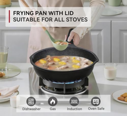 12.5Inch Black Deep Nonstick Skillet