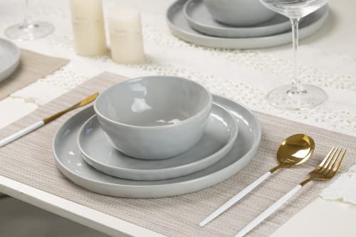 Mars Stoneware Dinnerware Set for 4 (Light Gray / Set(12pcs))
