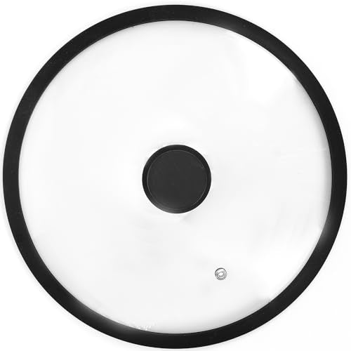 HR Huare Vented Tempered Glass Cookware Lid Black 1 Pack (12" / Black)