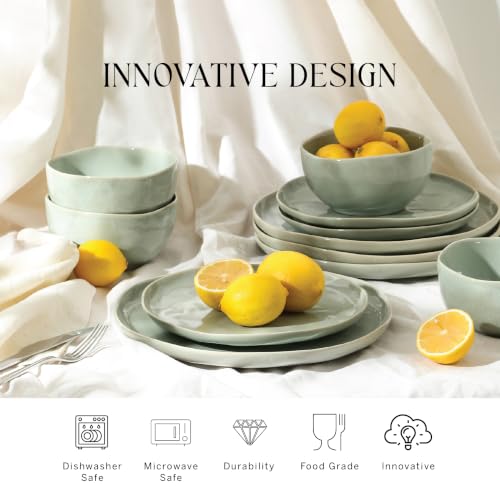 Mirella Dinnerware Set (Light Green / 12-Piece - Service for 4)