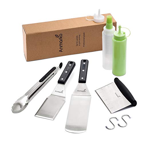 Metal Spatula Set Stainless Steel and Scraper (ABS plastic handle set + tongs and bottles)