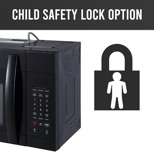Over-the-Range Microwave Oven, 1.7 Cu. Ft., 1000W, Sensor Cooking, Auto Reheat, Multi-Stage Cooking, Melt/Soften Feature, Child Safety Lock, LED Display - Space Efficient & Powerful (1.7 Cu. Ft / Black)