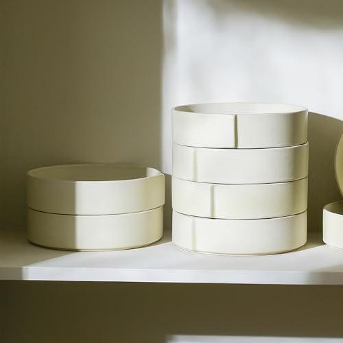 Bao 4 Piece Pasta Bowl Set Stoneware (Beige / 4-Piece - Pasta Bowl)