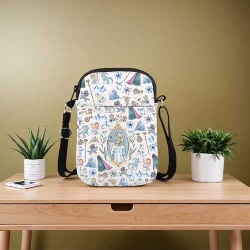 Snow Princess Gift Princess Fan Gift Movie Cartoon Character Present Crossbody Bag (Snow Cr)