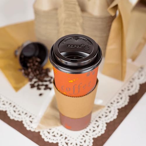 24 oz Paper Hot Coffee Cups [500 ct] Disposable (24 OZ / Café Theme)