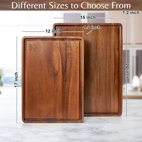 Acacia Wood Cutting Board (20"L x 15"W)