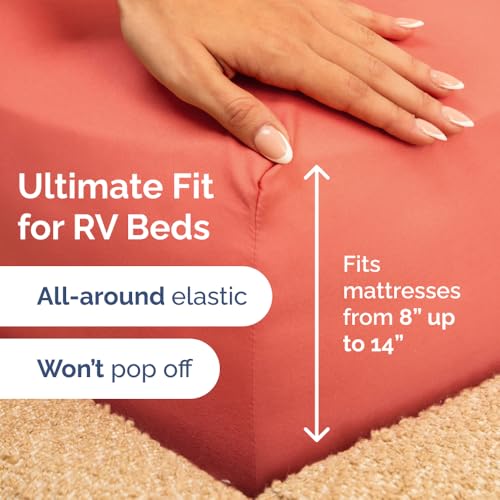 Short Queen Size 4 Piece Bed Sheet Set (28 - Coral / Short Queen)
