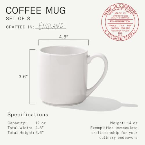 Cookware Coffee Mug Set of 8 (White / 8-Piece)