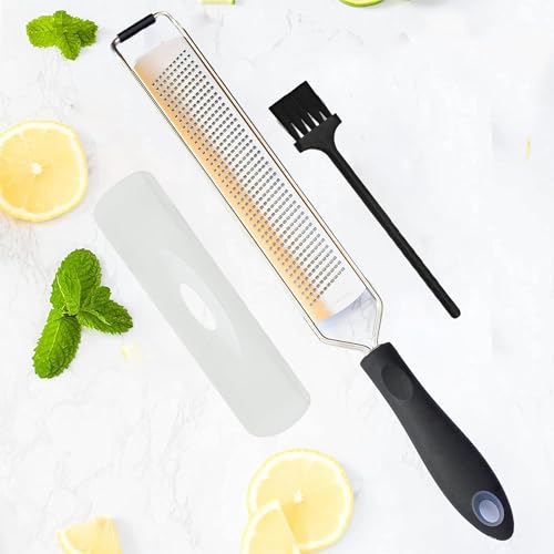 DESIGNED BY CHEFS ~ Premium Lemon Zester Grater With Perfectly Angled Teeth ~ Ideal for Citrus